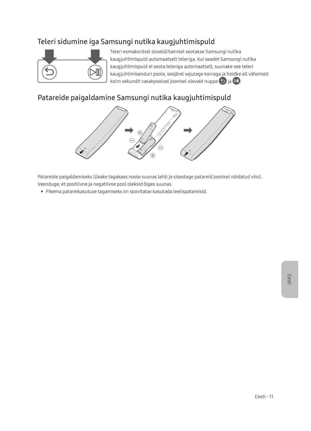 Samsung UE65NU7402UXXH manual Teleri sidumine iga Samsungi nutika kaugjuhtimispuld 