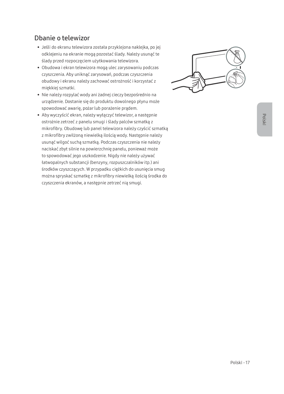 Samsung UE65NU7402UXXH manual Dbanie o telewizor 