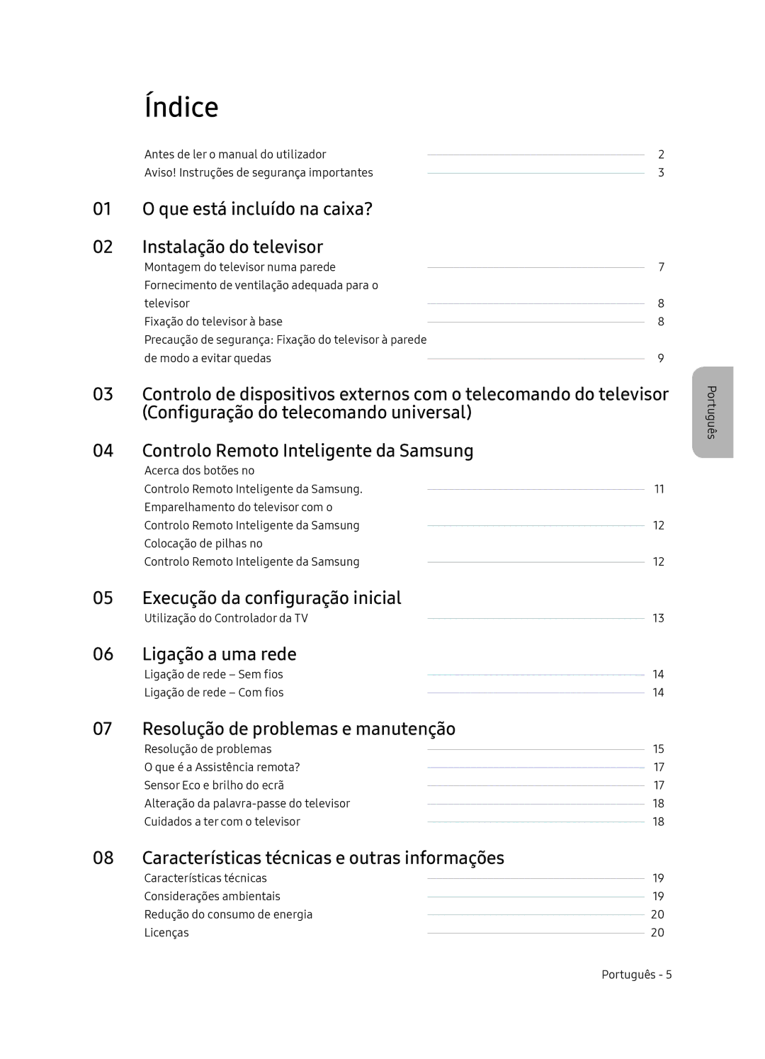 Samsung UE65NU7405UXXC manual Índice 