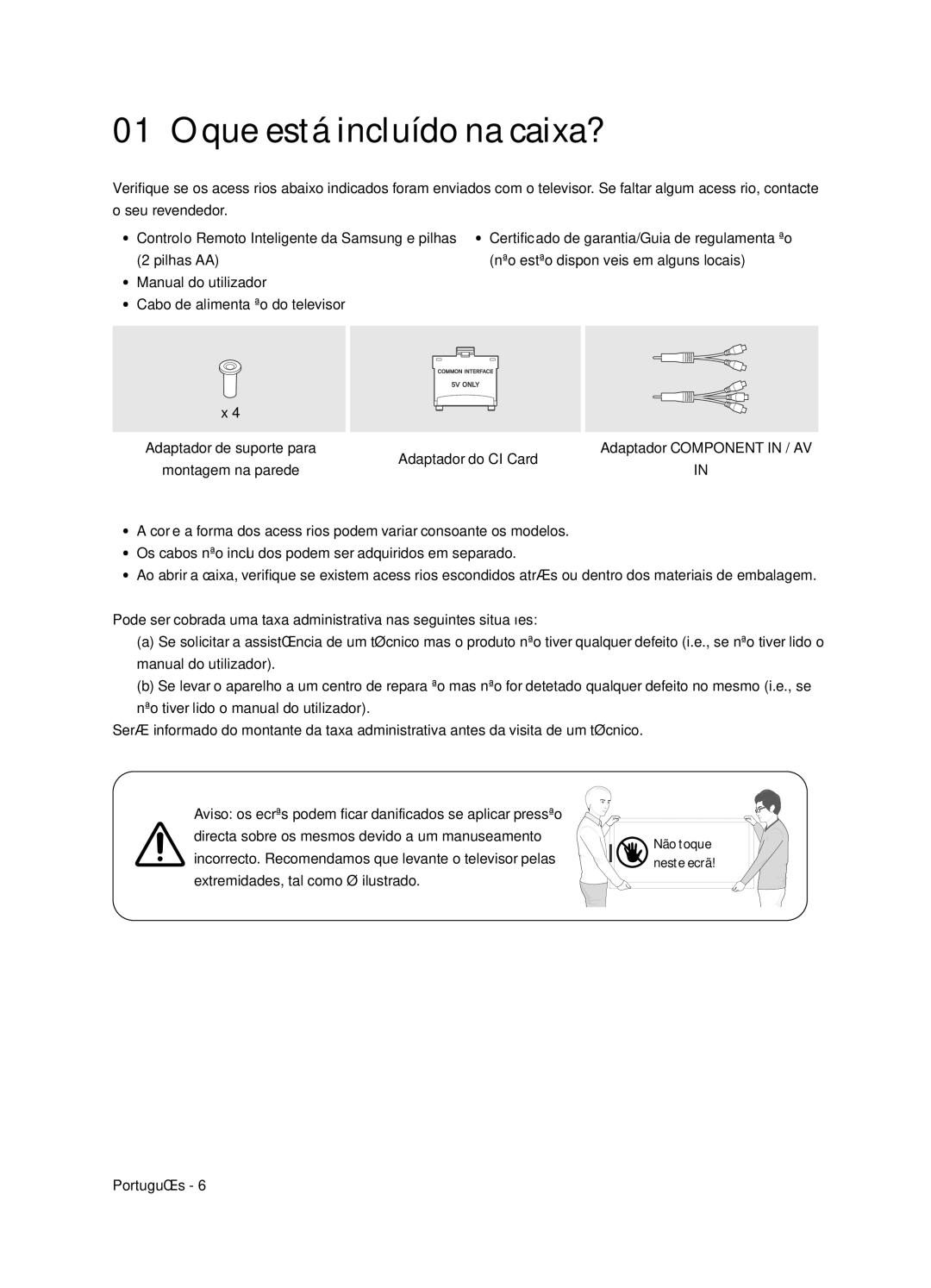 Samsung UE65NU7405UXXC manual Que está incluído na caixa? 