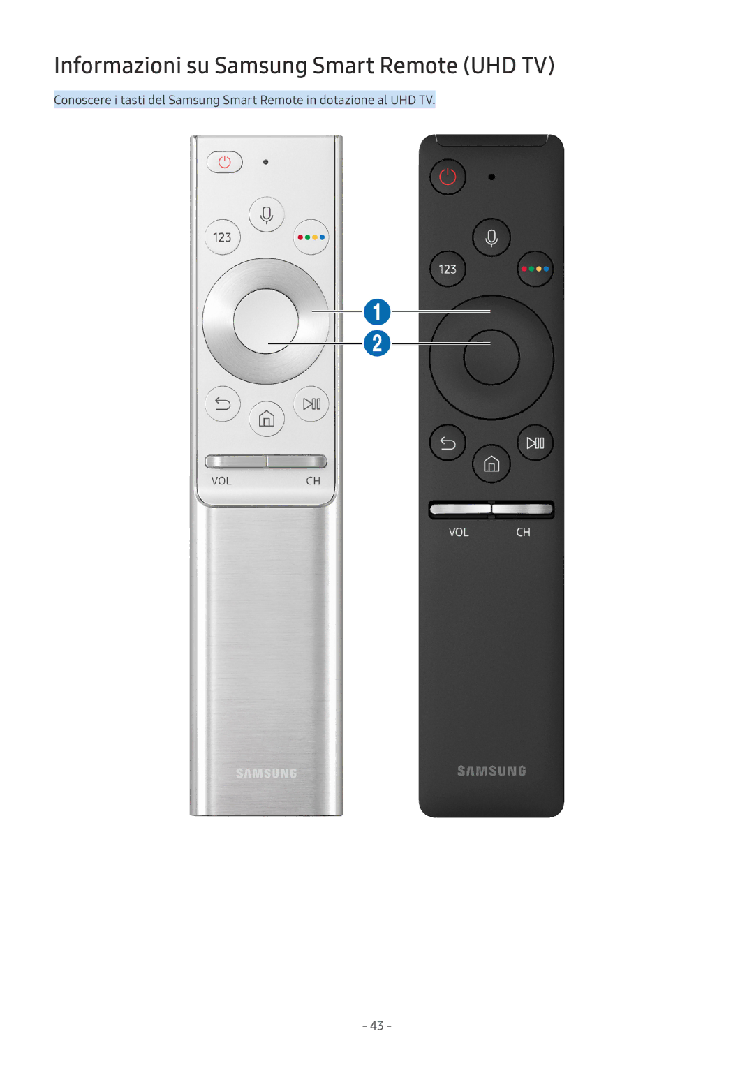 Samsung UE50MU6120KXZT, UE65NU8000TXZT, UE49NU8000TXZT, UE55NU8000TXZT manual Informazioni su Samsung Smart Remote UHD TV 