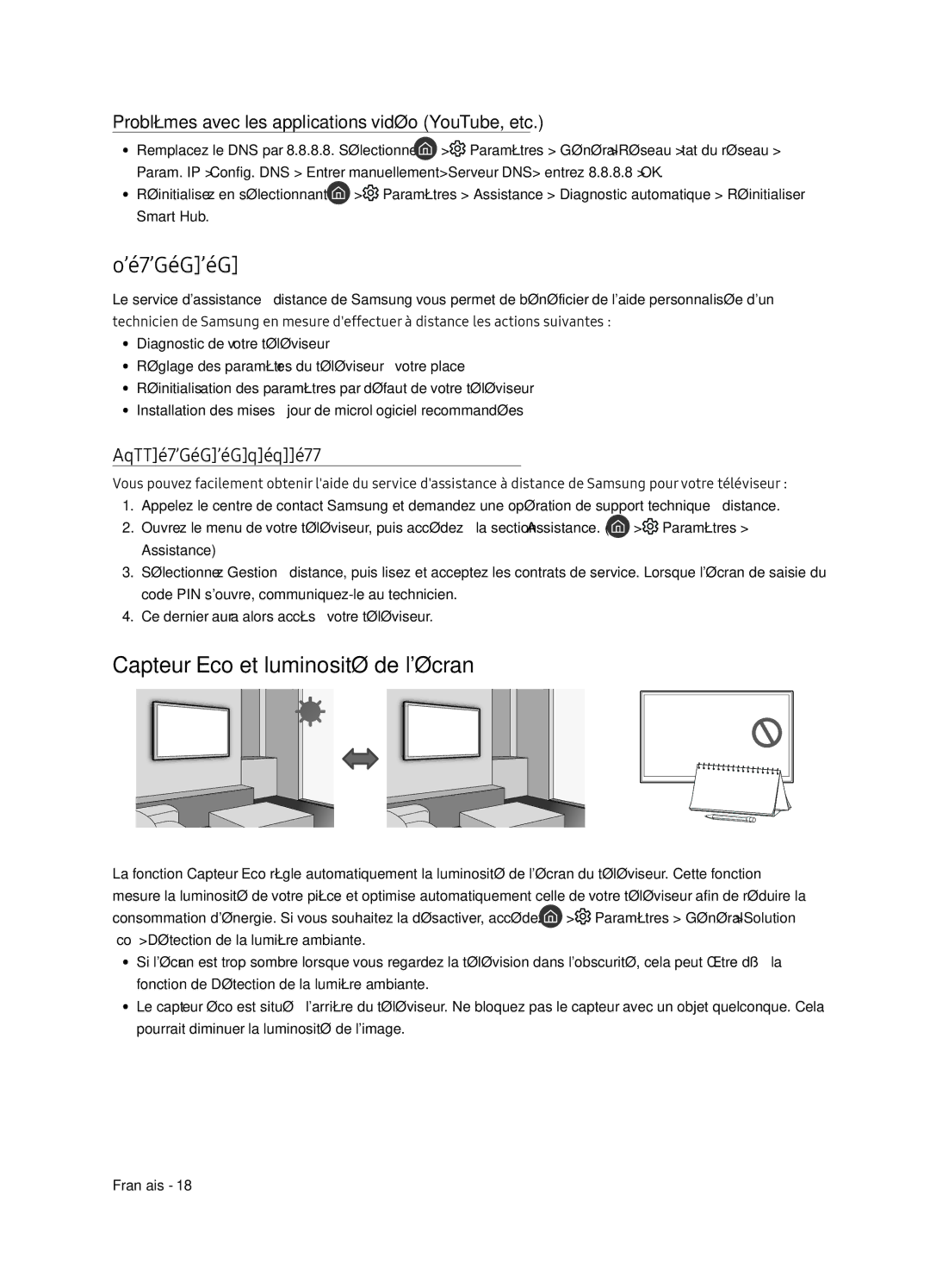 Samsung UE65NU8075TXXC, UE55NU8075TXXC Quest que lassistance à distance ?, Capteur Eco et luminosité de lécran, Smart Hub 