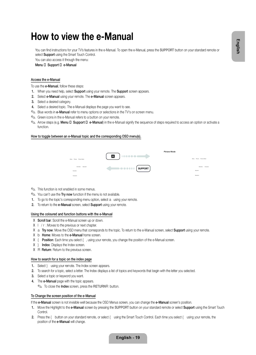 Samsung UE75ES9000SXZF manual How to view the e-Manual 