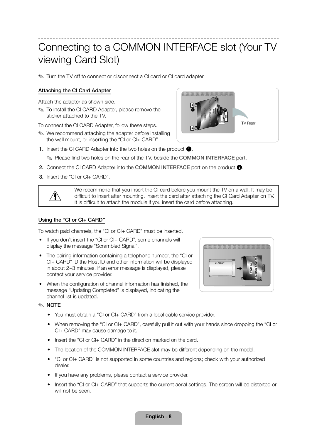 Samsung UE75F6300AKXRU manual TV Rear 