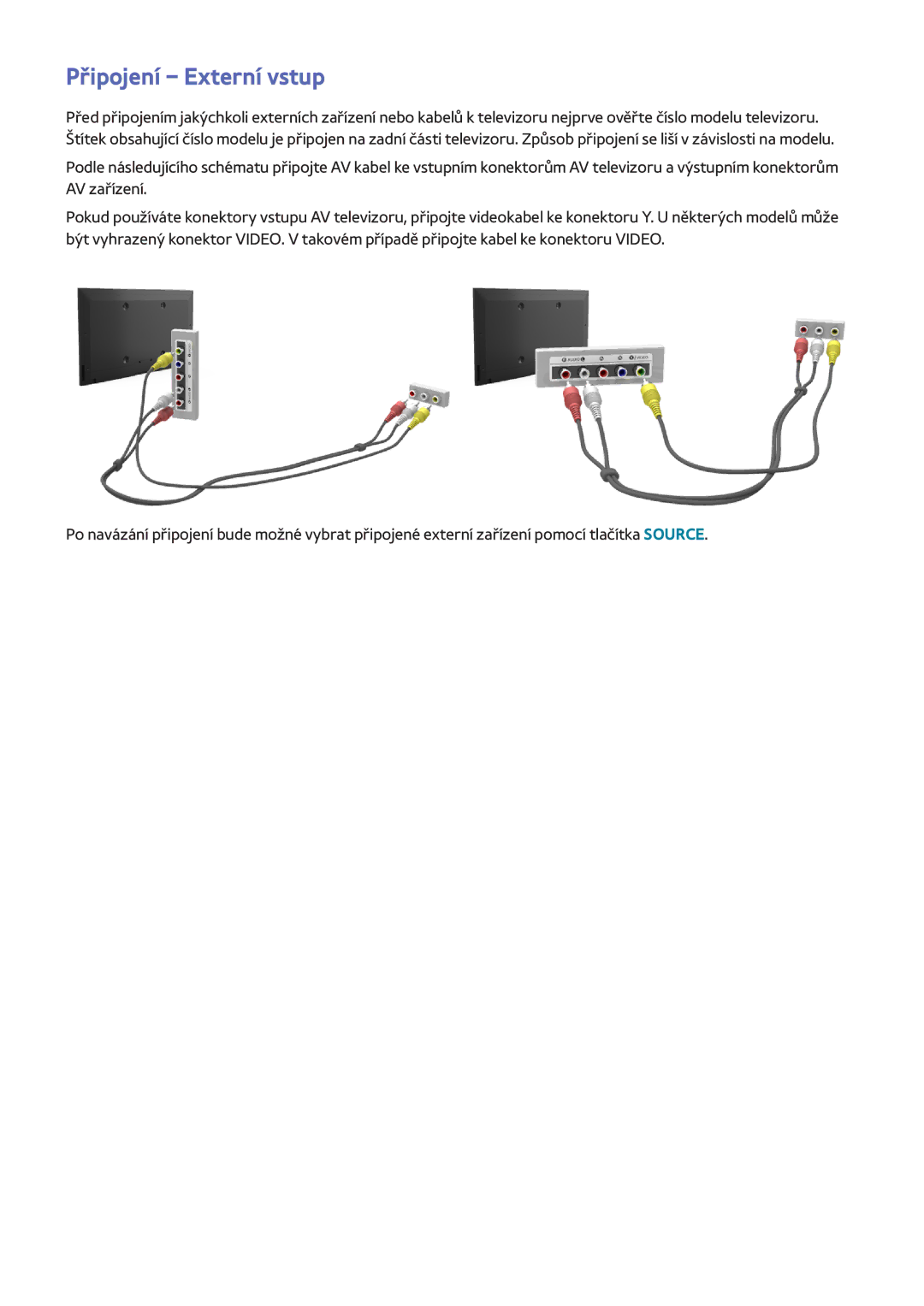 Samsung UE55H6640SLXXH, UE75H6470SSXZG, UE65H6470SSXZG, UE22H5610AWXXH, UE32H6470SSXZG, UE32H6200AWXXH Připojení Externí vstup 