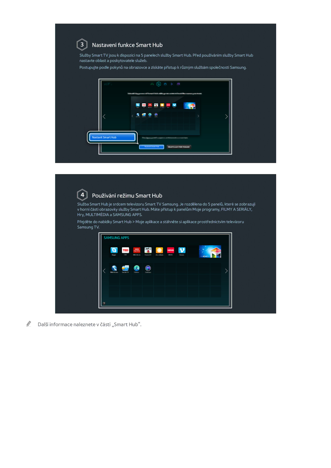 Samsung UE48H6200AWXXH, UE75H6470SSXZG, UE65H6470SSXZG, UE22H5610AWXXH, UE32H6470SSXZG manual Nastavení funkce Smart Hub 