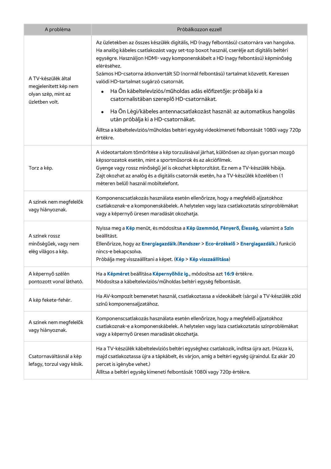 Samsung UE55H6700STXXH, UE75H6470SSXZG, UE65H6470SSXZG, UE22H5610AWXXH manual Csatornalistában szereplő HD-csatornákat 