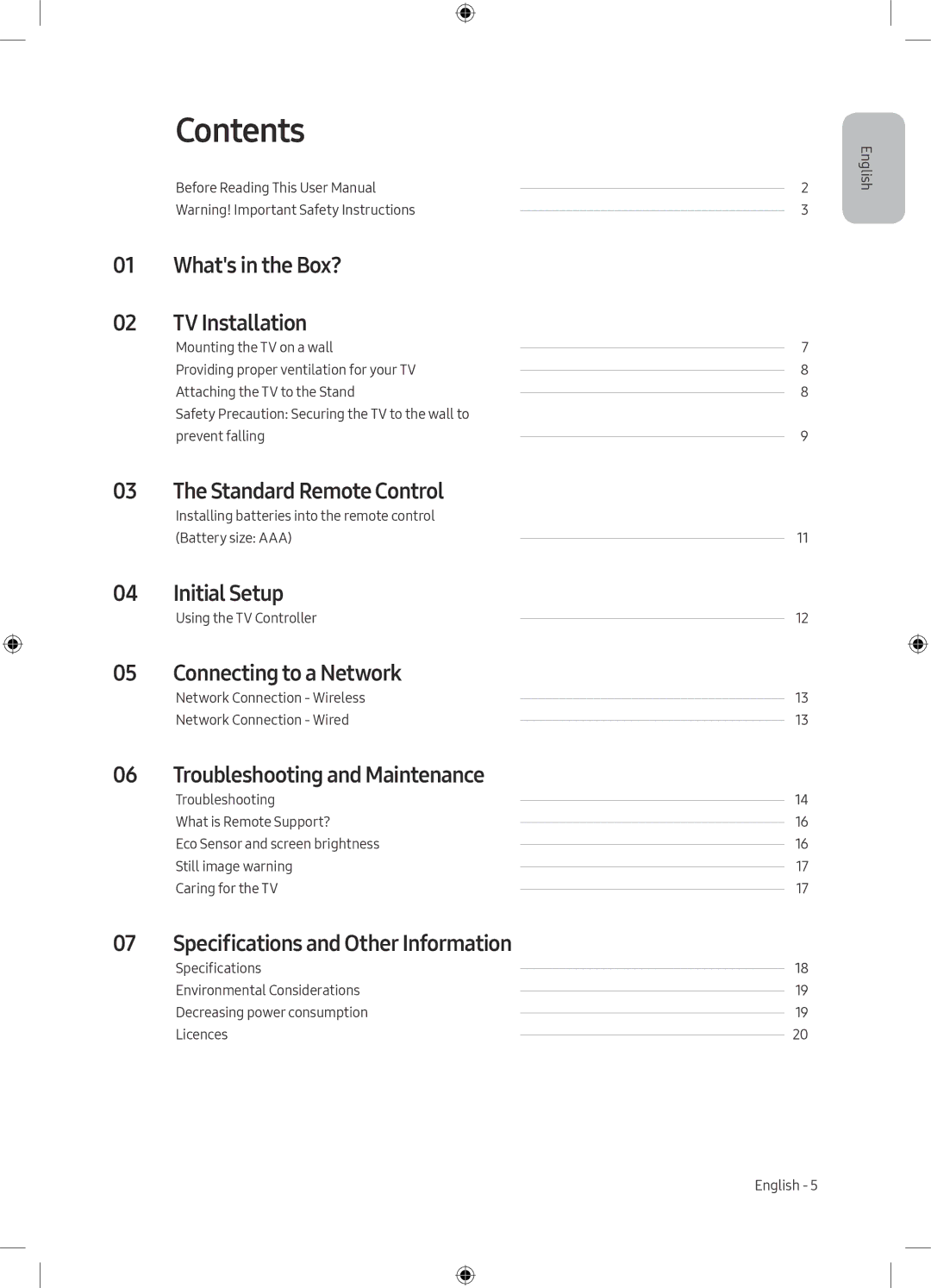 Samsung UE75MU6198UXZG manual Contents 