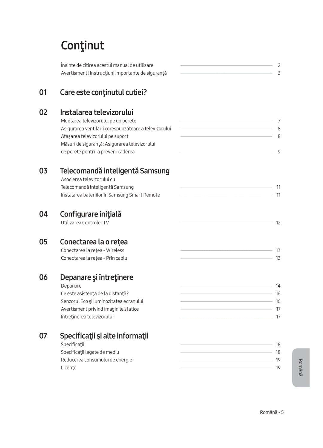 Samsung UE65MU8002TXXH, UE75MU8002TXXH, UE49MU8002TXXH, UE55MU8002TXXH manual Conţinut 