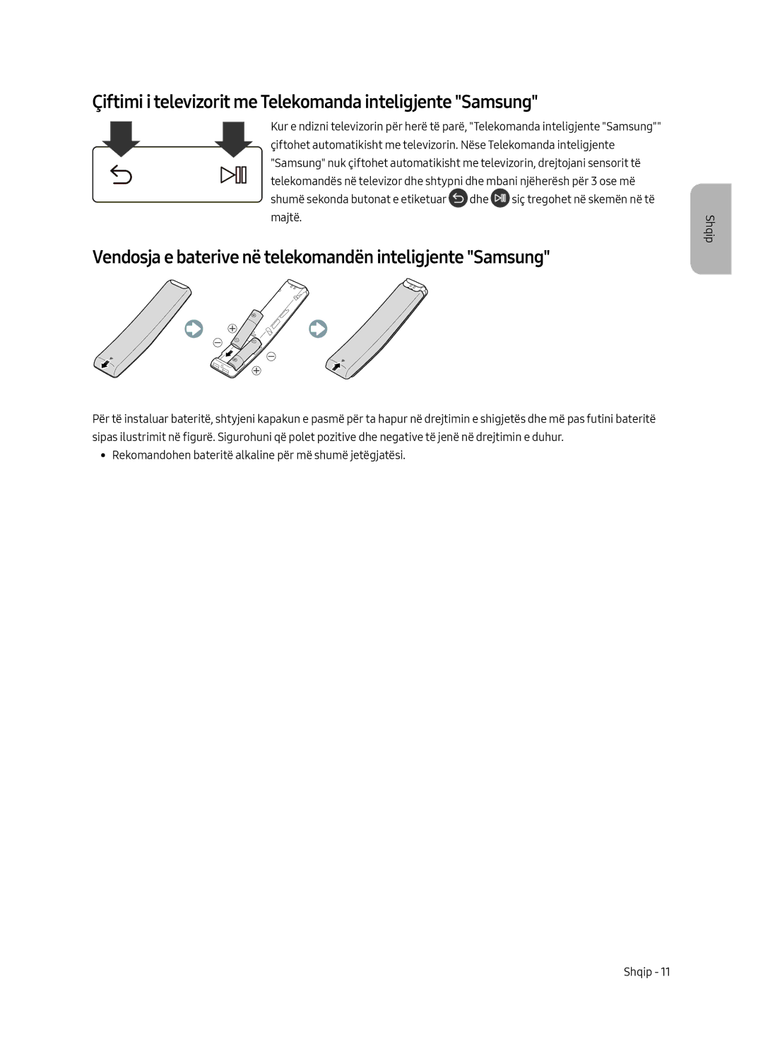 Samsung UE55MU8002TXXH, UE75MU8002TXXH, UE65MU8002TXXH manual Çiftimi i televizorit me Telekomanda inteligjente Samsung 