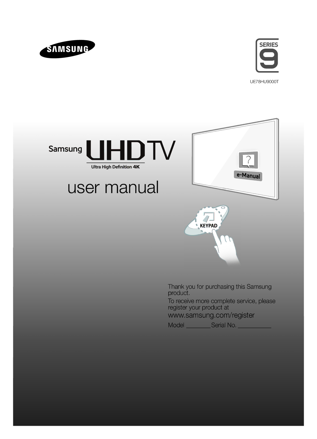 Samsung UE78HU9000TXRU, UE78HU9000TXUZ manual 