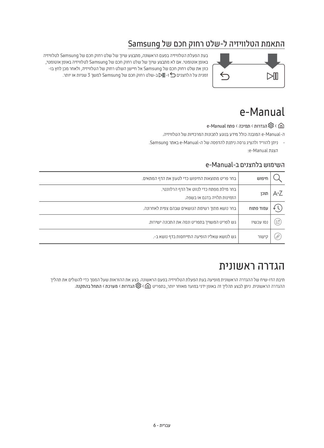 Samsung UE78KS9500TXSQ, UE55KS9500TXSQ, UE65KS9500TXSQ Manual, תינושאר הרדגה, Samsung לש םכח קוחר טלש-ל היזיוולטה תמאתה 