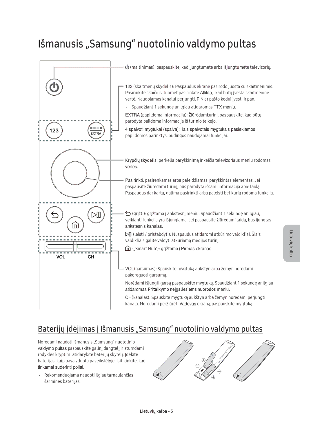 Samsung UE78KU6502UXXH, UE78KU6500SXXN, UE78KU6500SXXH manual Išmanusis „Samsung nuotolinio valdymo pultas 