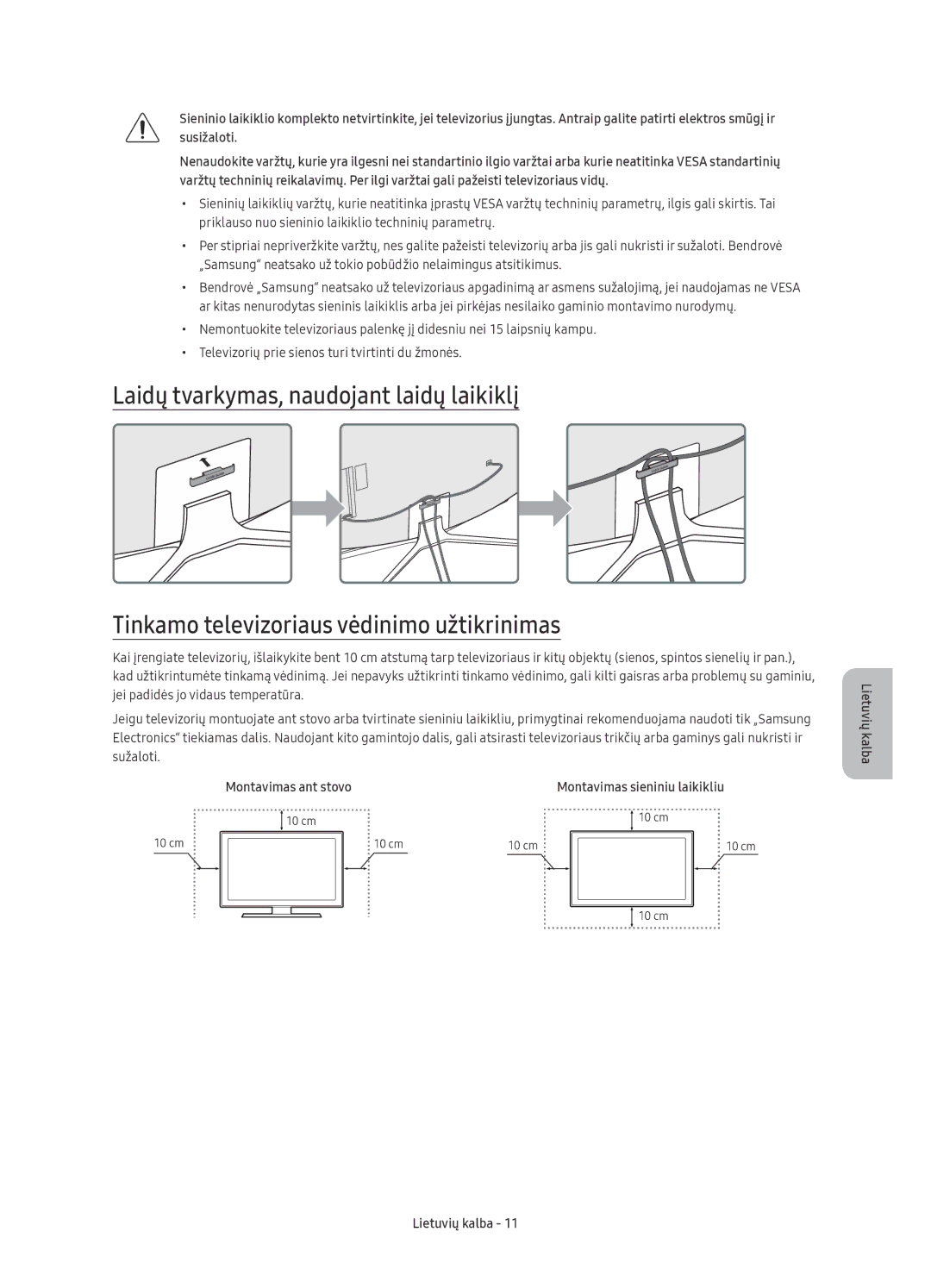 Samsung UE78KU6502UXXH, UE78KU6500SXXN, UE78KU6500SXXH manual Montavimas ant stovo 