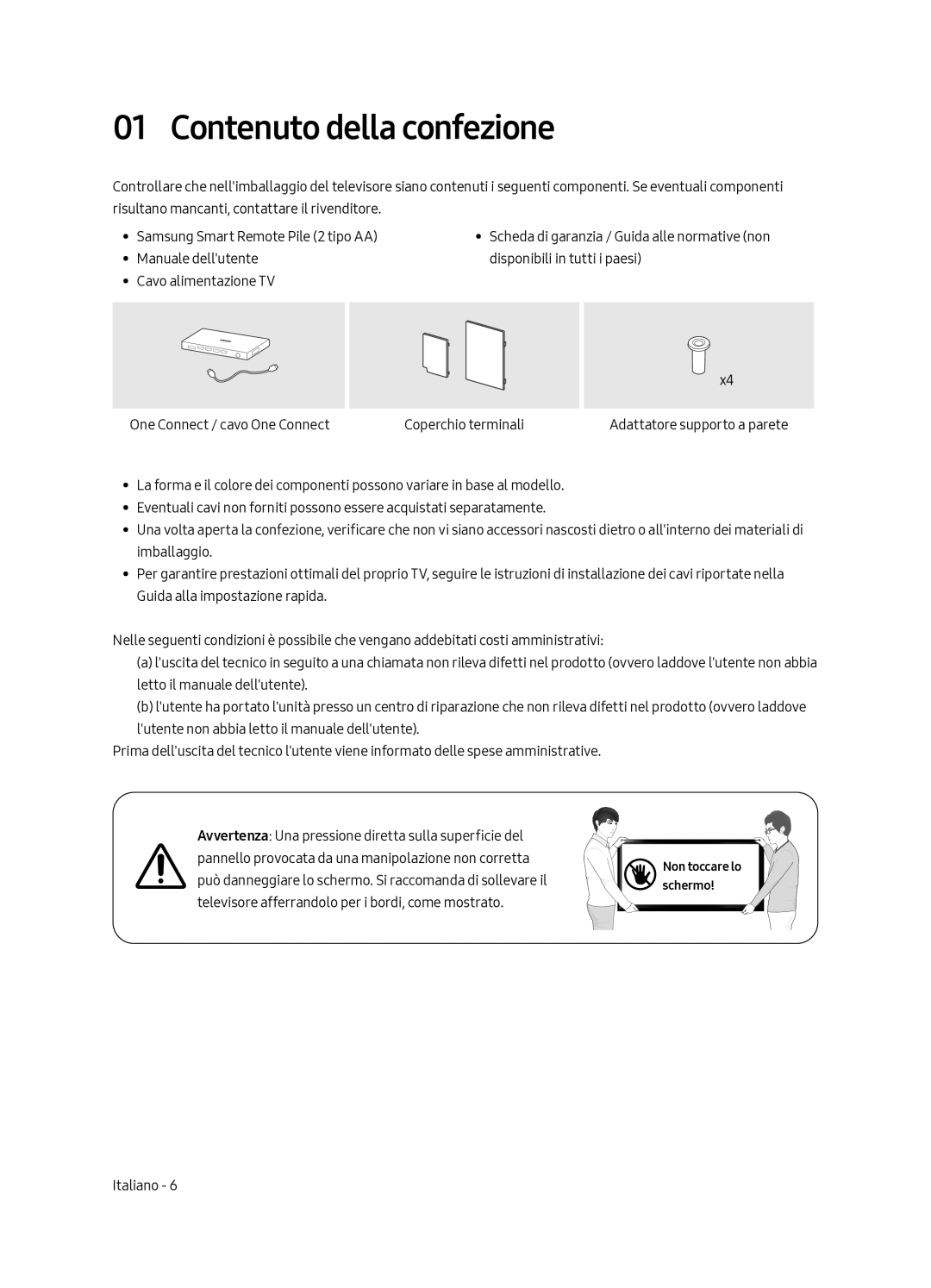 Samsung UE82MU7000TXZT manual Contenuto della confezione 