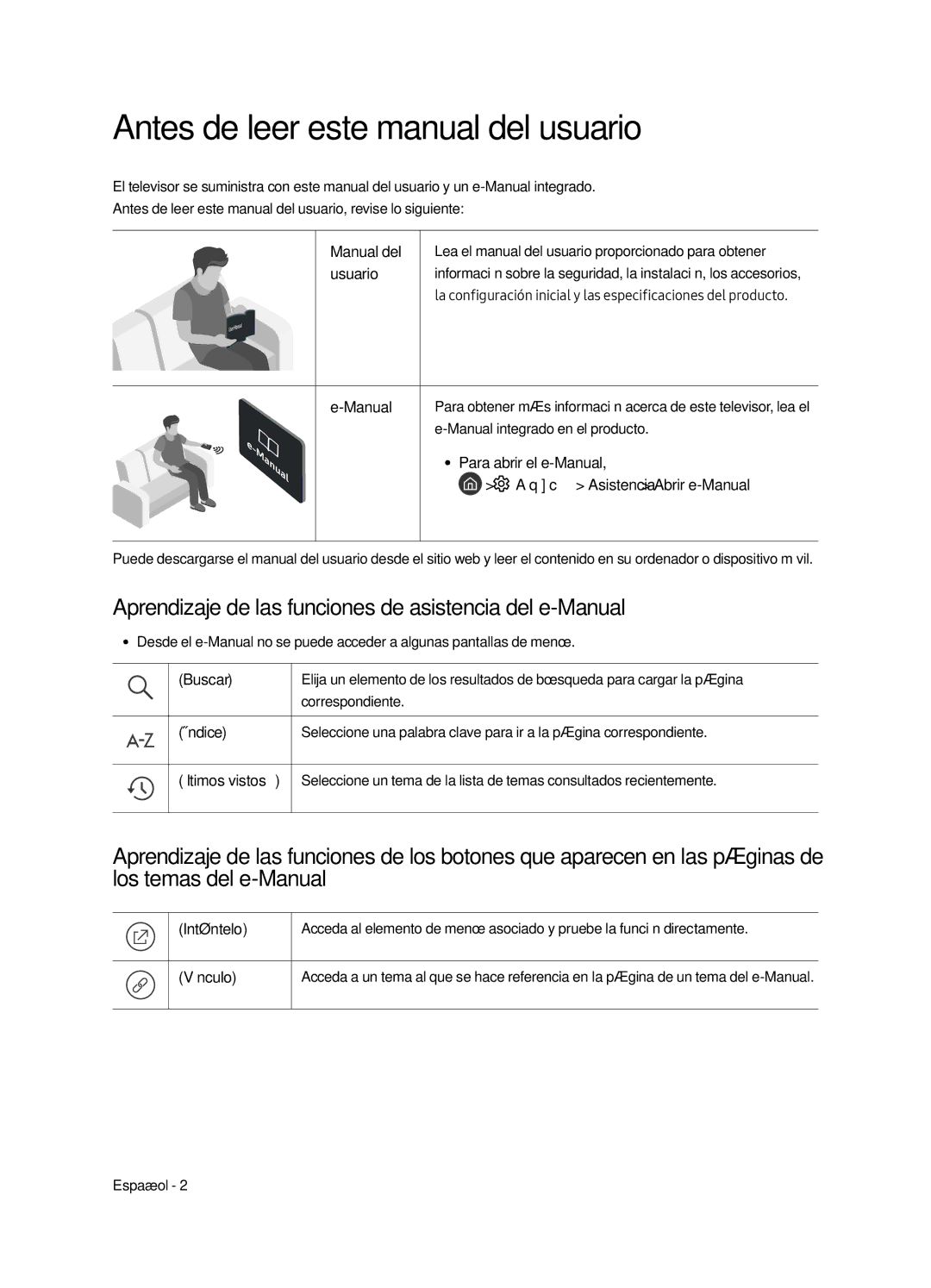 Samsung UE65MU7005TXXC Antes de leer este manual del usuario, Aprendizaje de las funciones de asistencia del e-Manual 