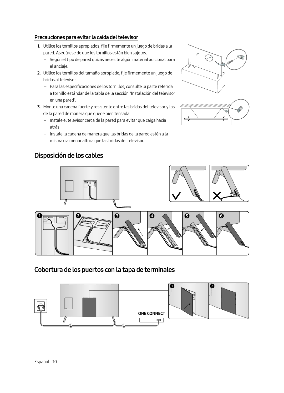 Samsung UE49MU7005TXXC, UE82MU7005TXXC, UE65MU7005TXXC, UE75MU7005TXXC manual Precauciones para evitar la caída del televisor 