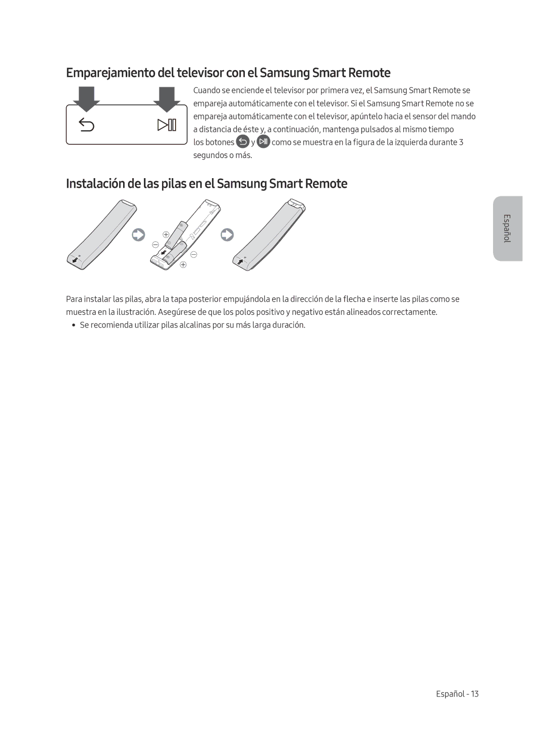 Samsung UE75MU7005TXXC, UE82MU7005TXXC, UE65MU7005TXXC manual Emparejamiento del televisor con el Samsung Smart Remote 