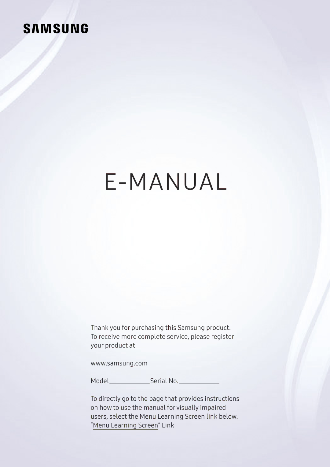 Samsung QE75Q7FAMTXXC, UE40MU6455UXXC, QE65Q8CAMTXXC, QE55Q8CAMTXXC, UE82MU7005TXXC, UE65MU9005TXXC manual Manual 