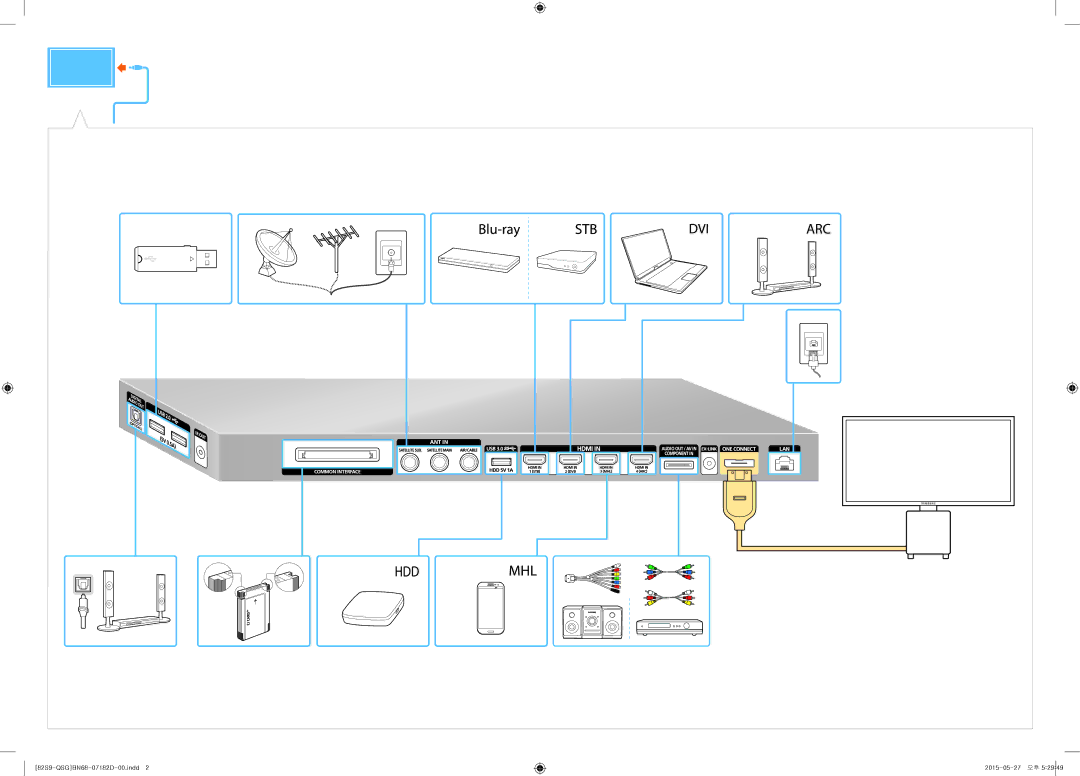 Samsung UE82S9WATXRU manual 82S9-QSGBN68-07182D-00.indd 2015-05-27 오후 