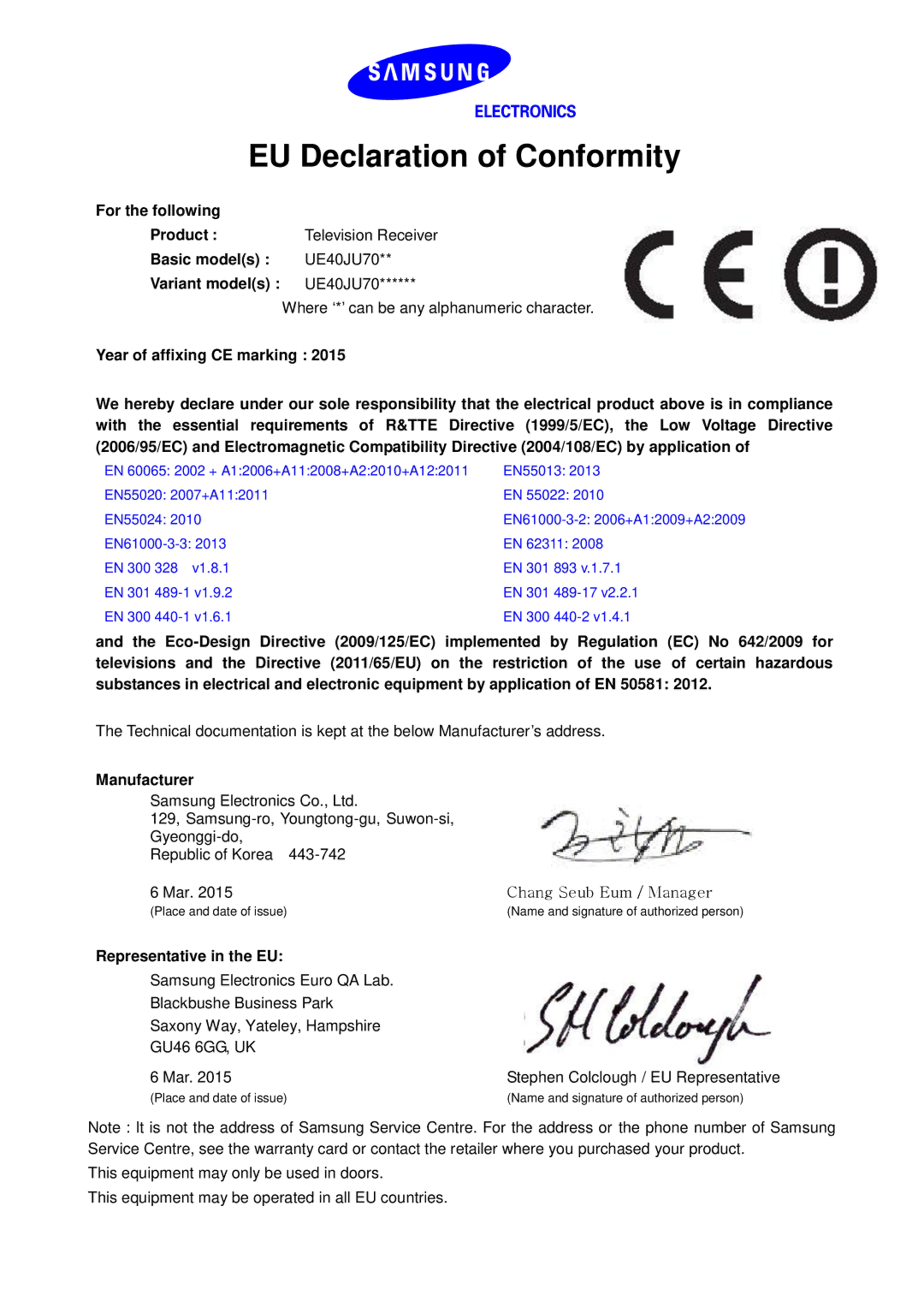 Samsung UE50JU6800WXXH, UE55JU6400WXXH, UE65JU7500LXXH, UE65JS8500LXXH, UE55JU6050UXZG, UE48JU6430UXZG manual Manual 