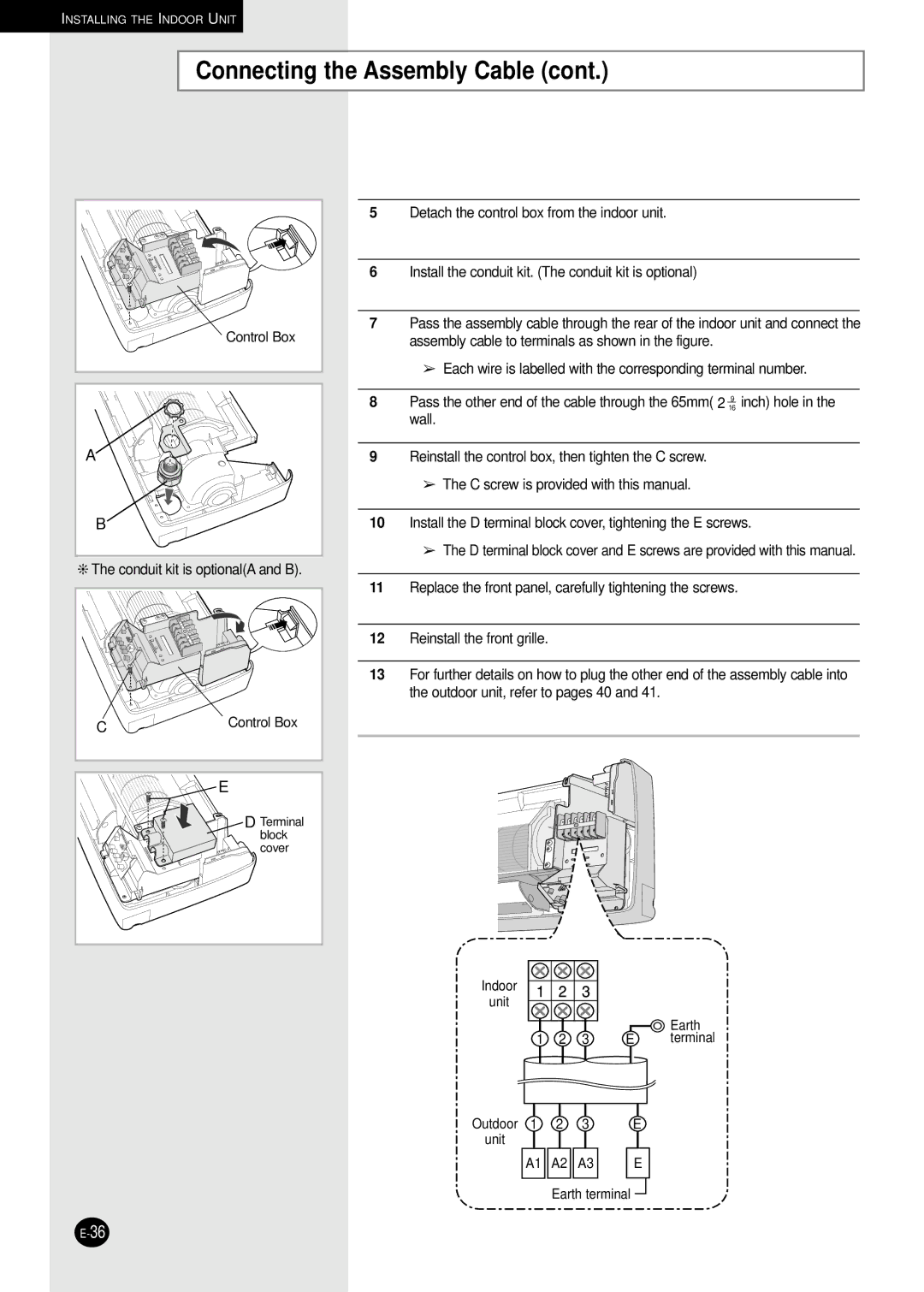 Samsung UM18B1C2, UM26B1C2, UM27B1C3, AM27B1C13, AM27B1C07, AM26B1C13 installation manual Outdoor Unit 