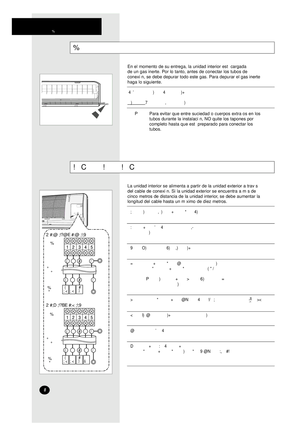 Samsung AM27A1C07, UM27A1C3, UM26A1C2, UM18A1C2, AM27A1C13 Depuración de la Unidad, Conexión del Cable de Conexión, La pared 