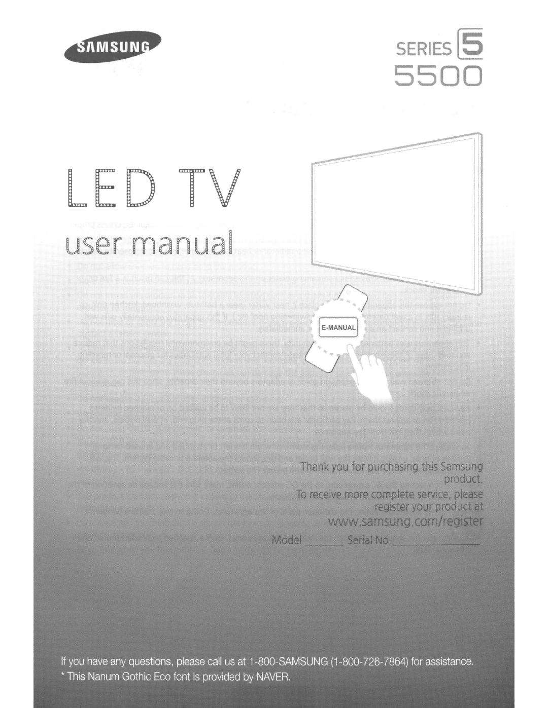 Samsung UN32H5203 user manual Led Tv 