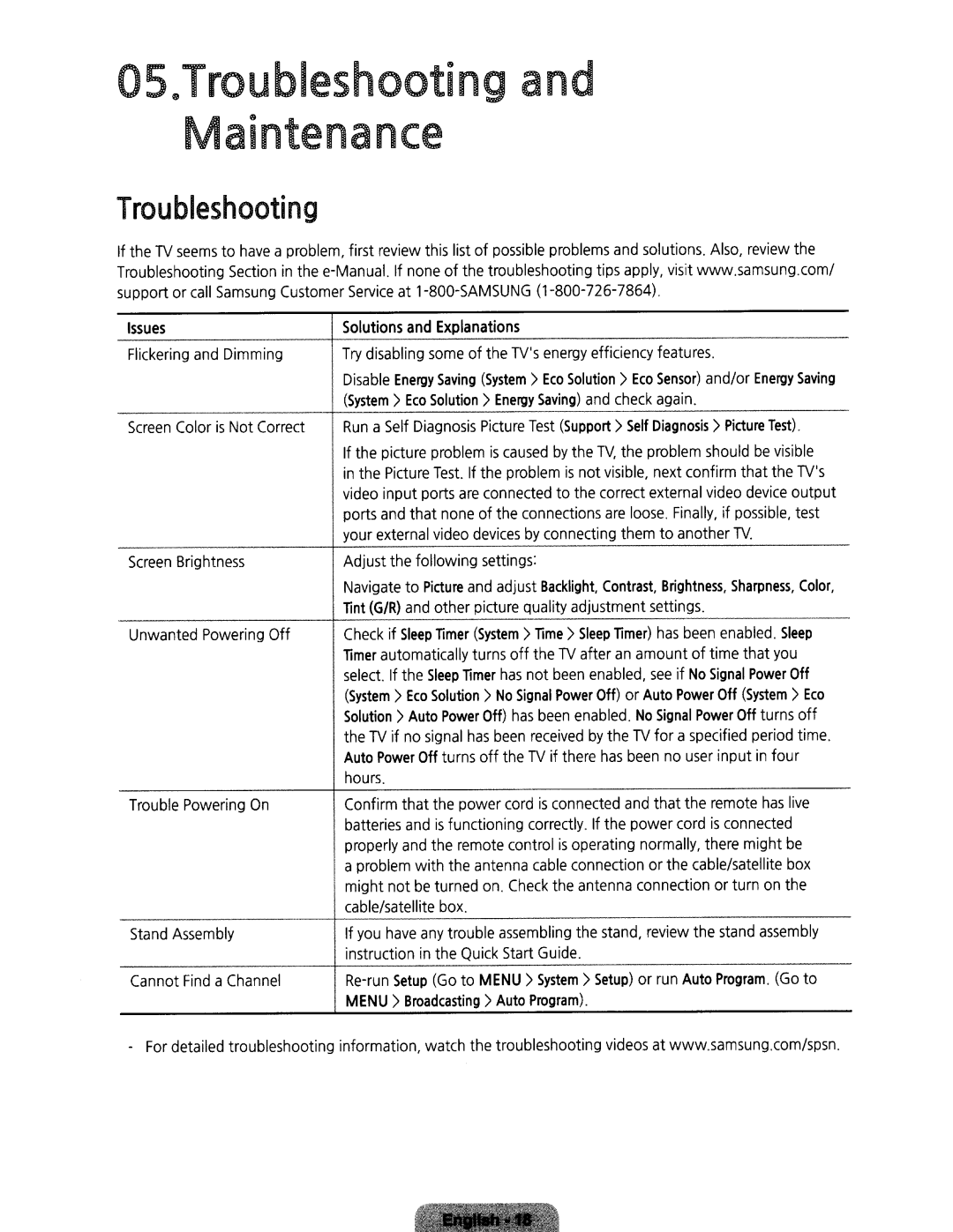 Samsung UN32H5203 user manual Try disabling some of the TVsenergy efficiency features, Adjust the following settings 