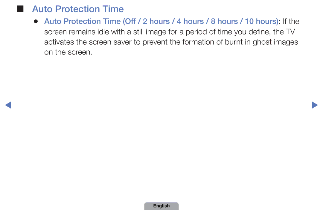 Samsung UN40D5500RHXZA, UN32D5500RHXZA manual Auto Protection Time 