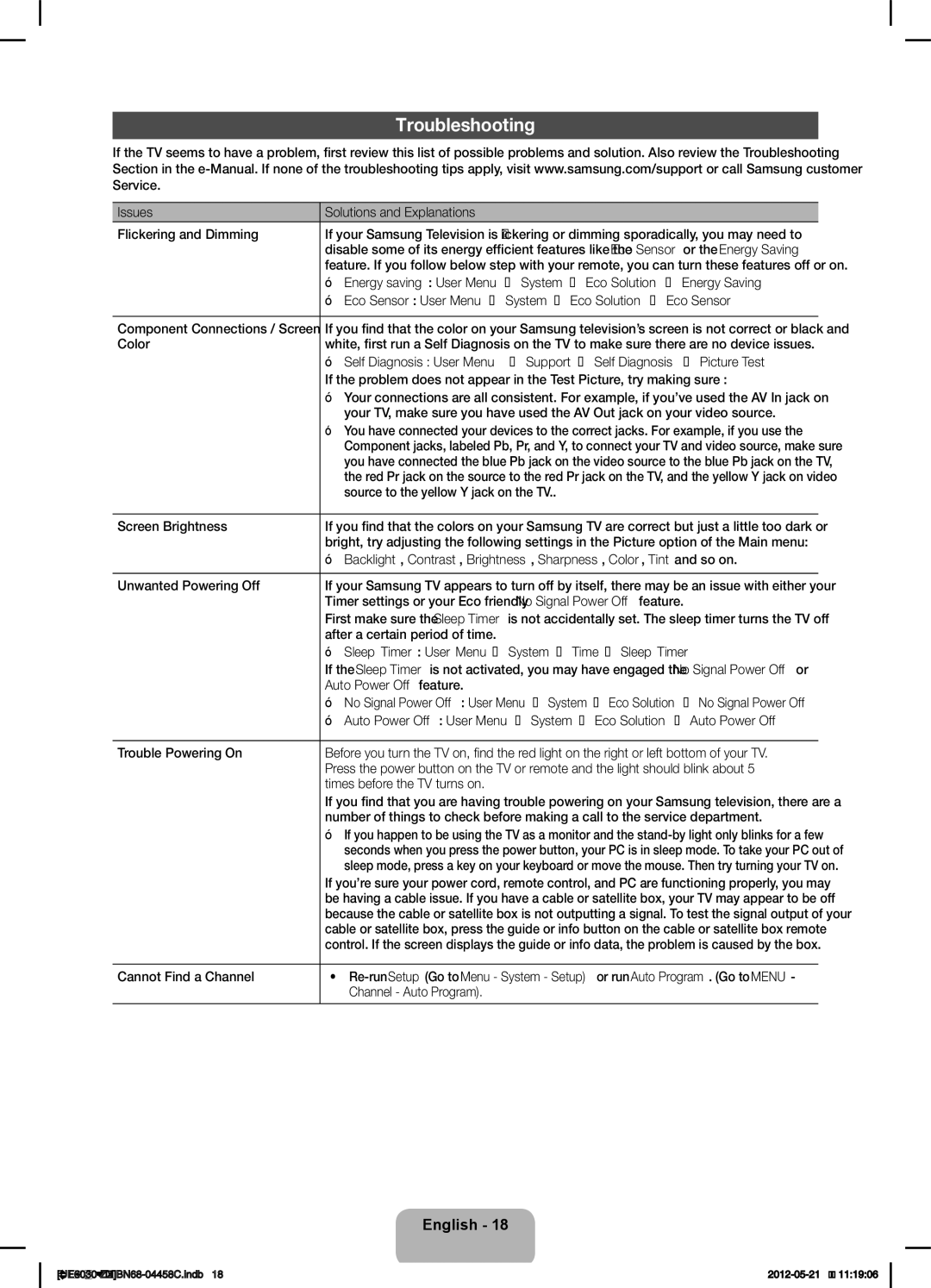 Samsung UN40EH6030 user manual Troubleshooting 