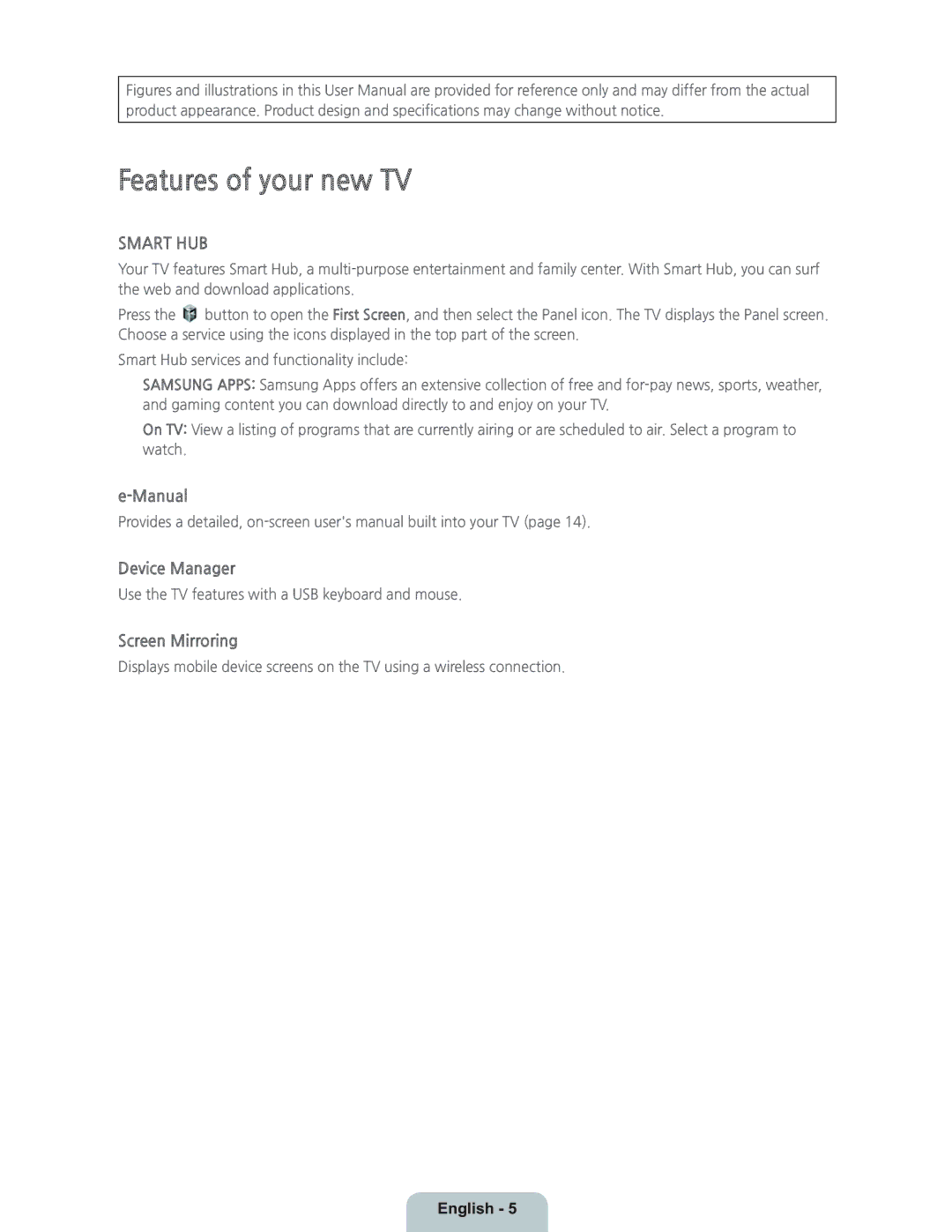 Samsung UN40H5203 manual Features of your new TV, Smart HUB 