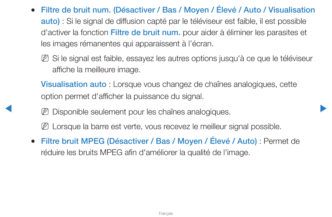 Samsung UN46D8000YFXZA manual Réduire les bruits Mpeg afin daméliorer la qualité de limage 