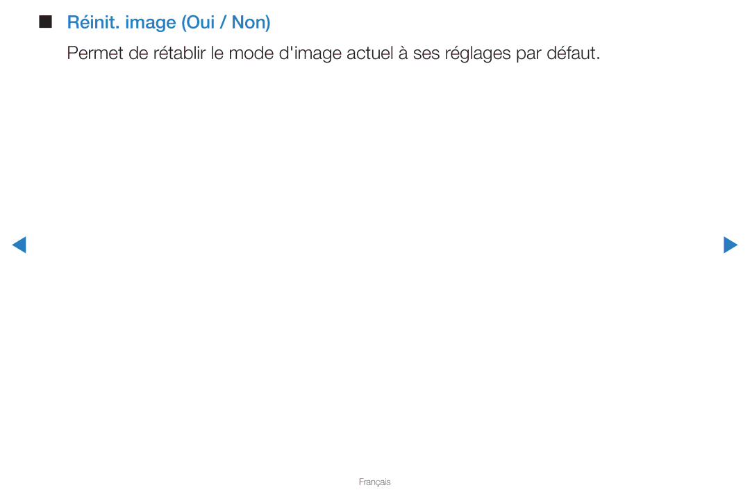 Samsung UN46D8000YFXZA manual Réinit. image Oui / Non 