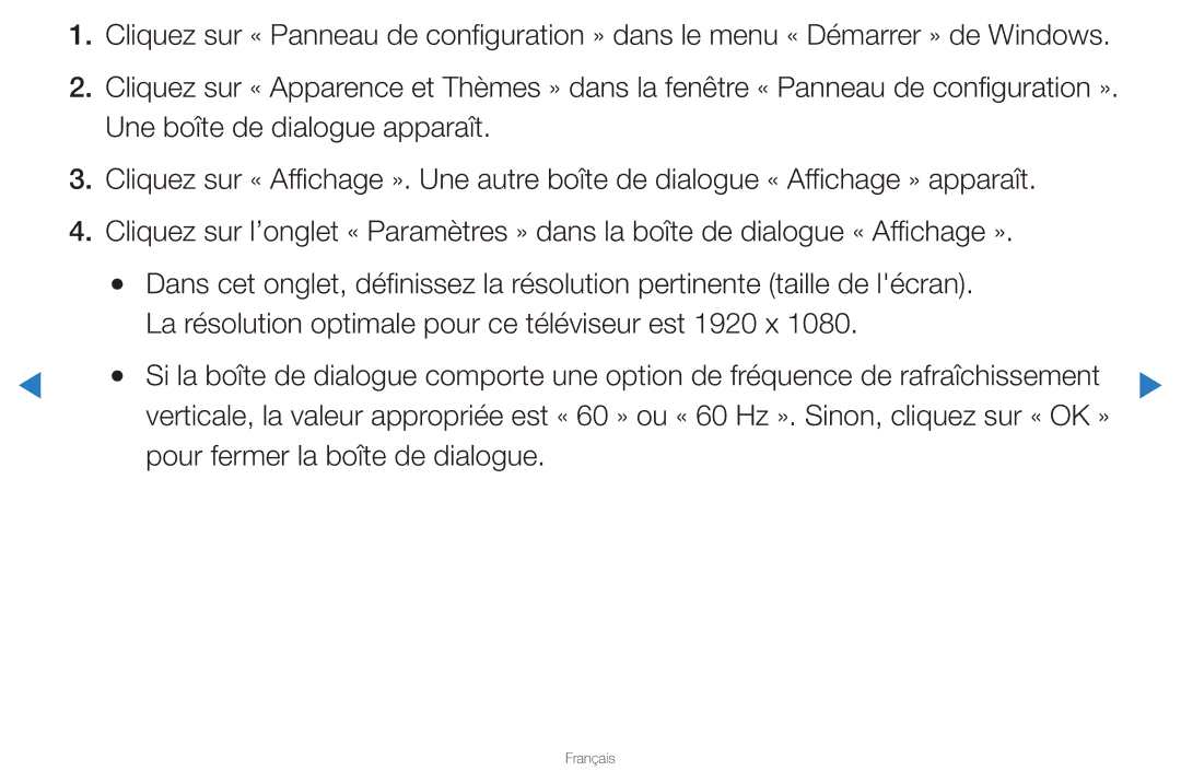 Samsung UN46D8000YFXZA manual Pour fermer la boîte de dialogue 