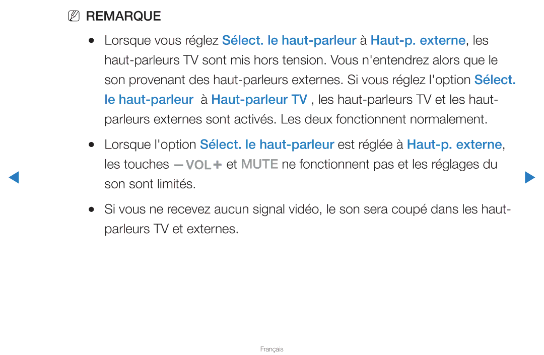 Samsung UN46D8000YFXZA manual Le haut-parleur, Parleurs TV et externes 