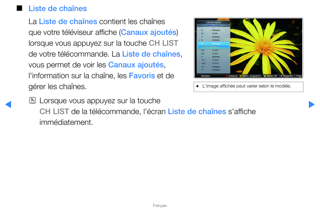 Samsung UN46D8000YFXZA manual Liste de chaînes 