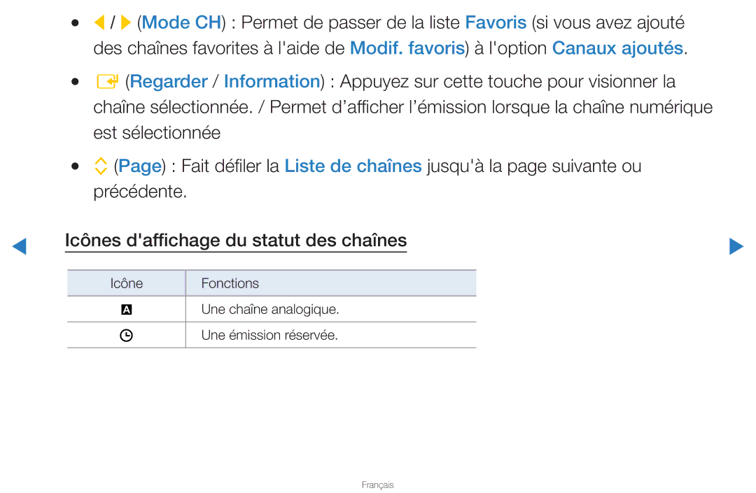 Samsung UN46D8000YFXZA manual Fonctions Une chaîne analogique Une émission réservée 