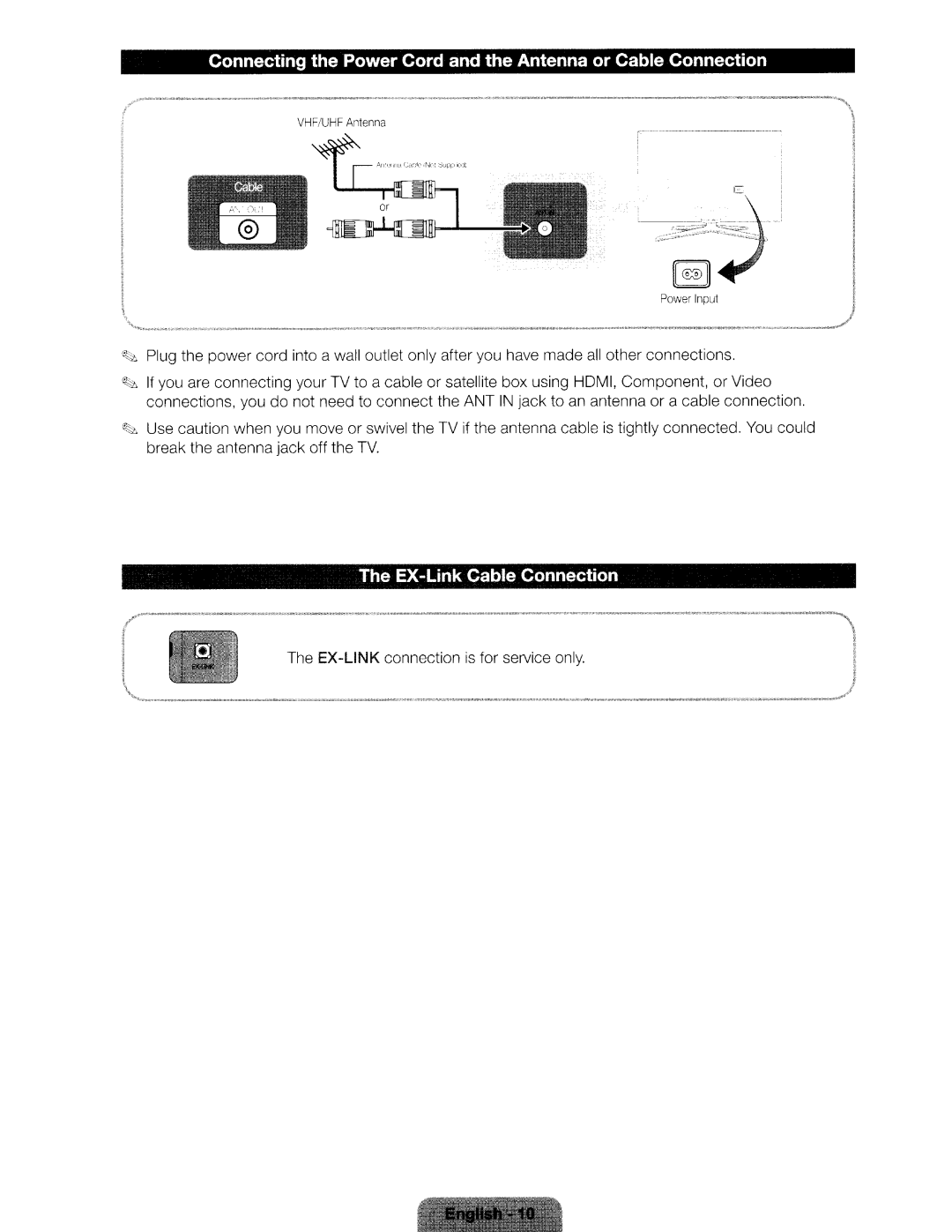 Samsung UN46ES6580 user manual EX-Link Cable Connection 