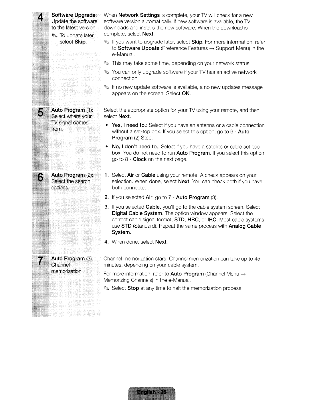 Samsung UN46ES6580 Software Upgrade Update the software to the latest version, AutoProgram 2 ·Select the search, System 