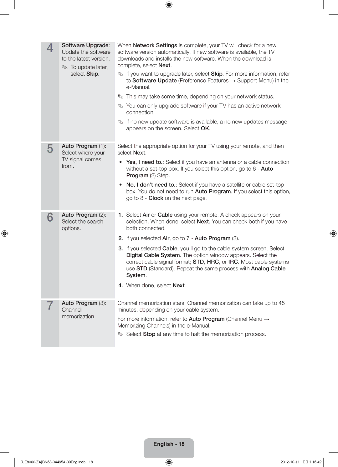 Samsung UN46ES8000 user manual Software Upgrade 