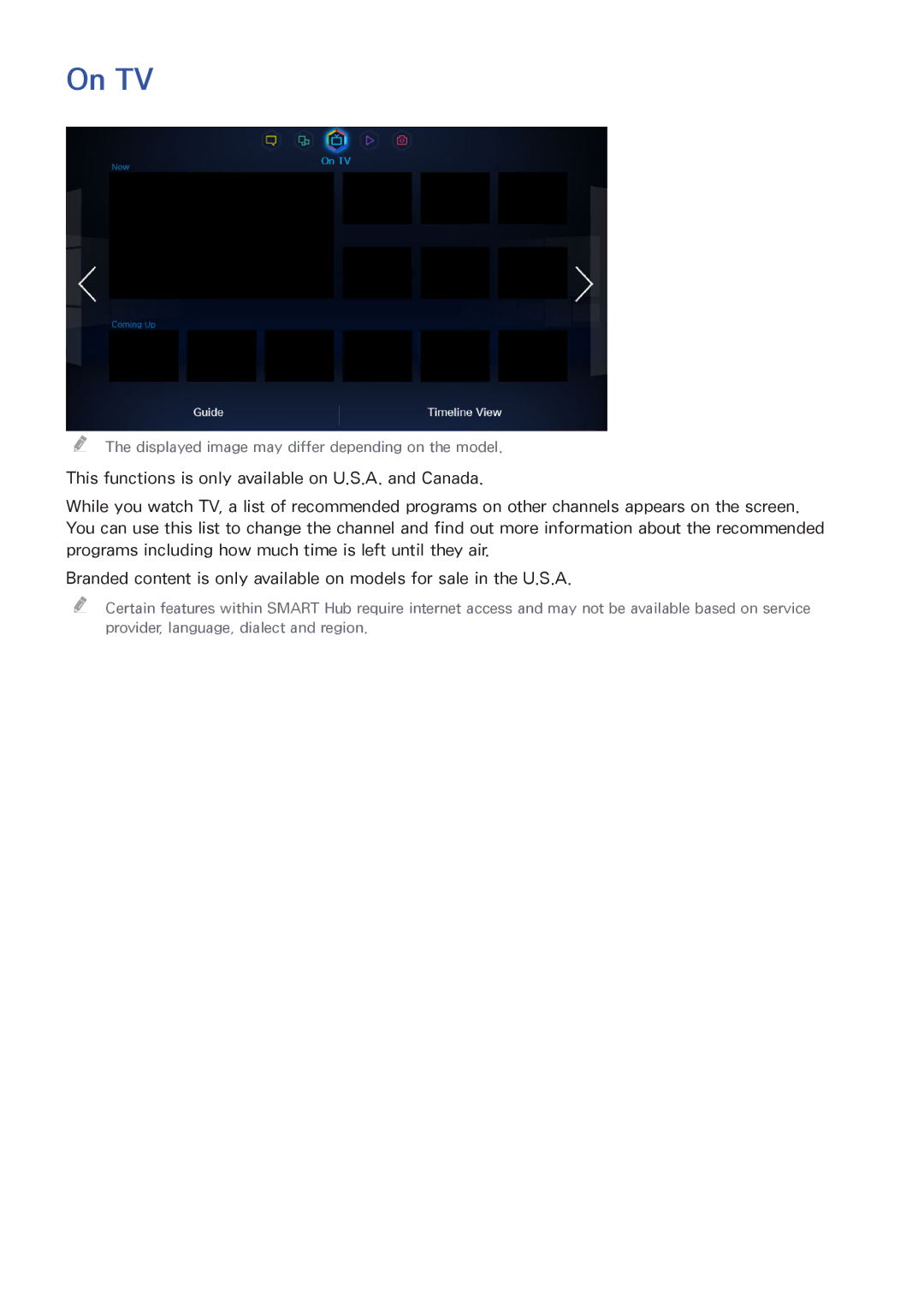 Samsung UN46F8000BF manual On TV 