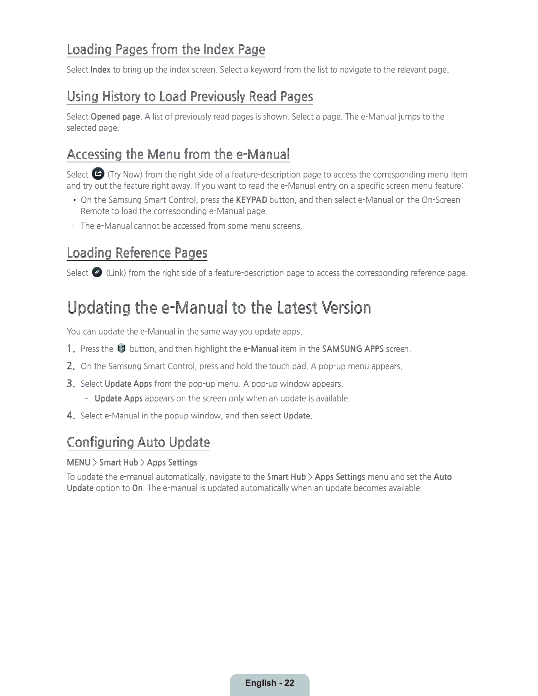 Samsung UN46H7150 manual Updating the e-Manual to the Latest Version 