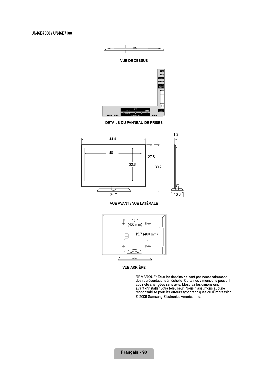 Samsung UN55B7100, UN55B7000, UN40B7000 user manual UN46B7000 / UN46B7100 