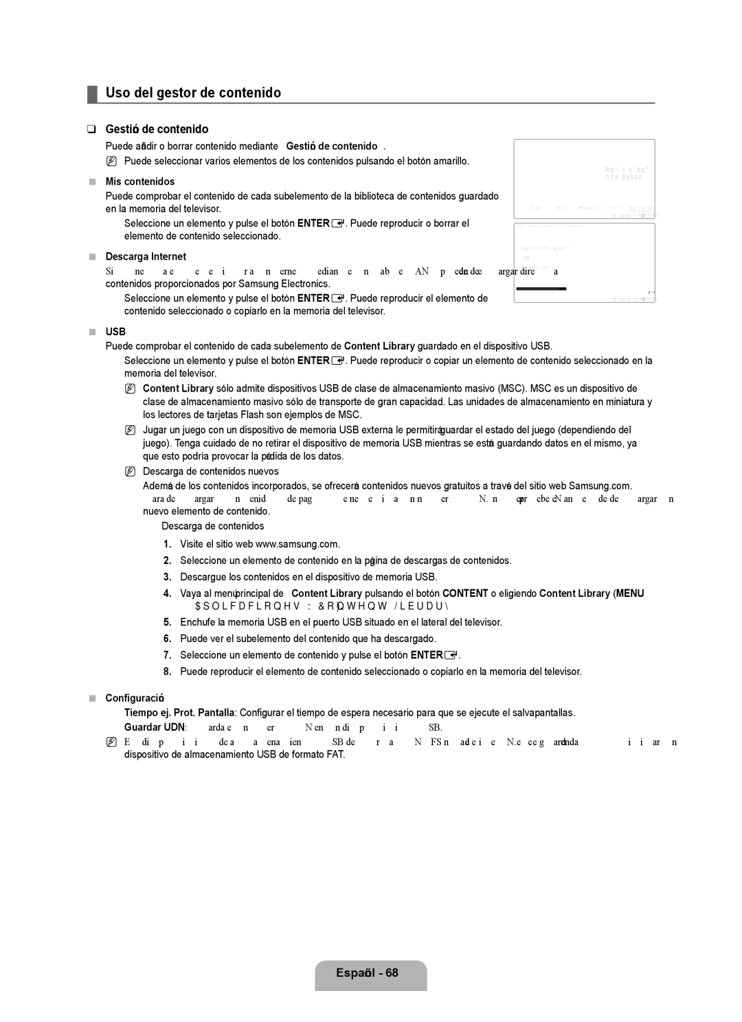 Samsung UN55B8000, UN46B8000 user manual Uso del gestor de contenido, Gestión de contenido 