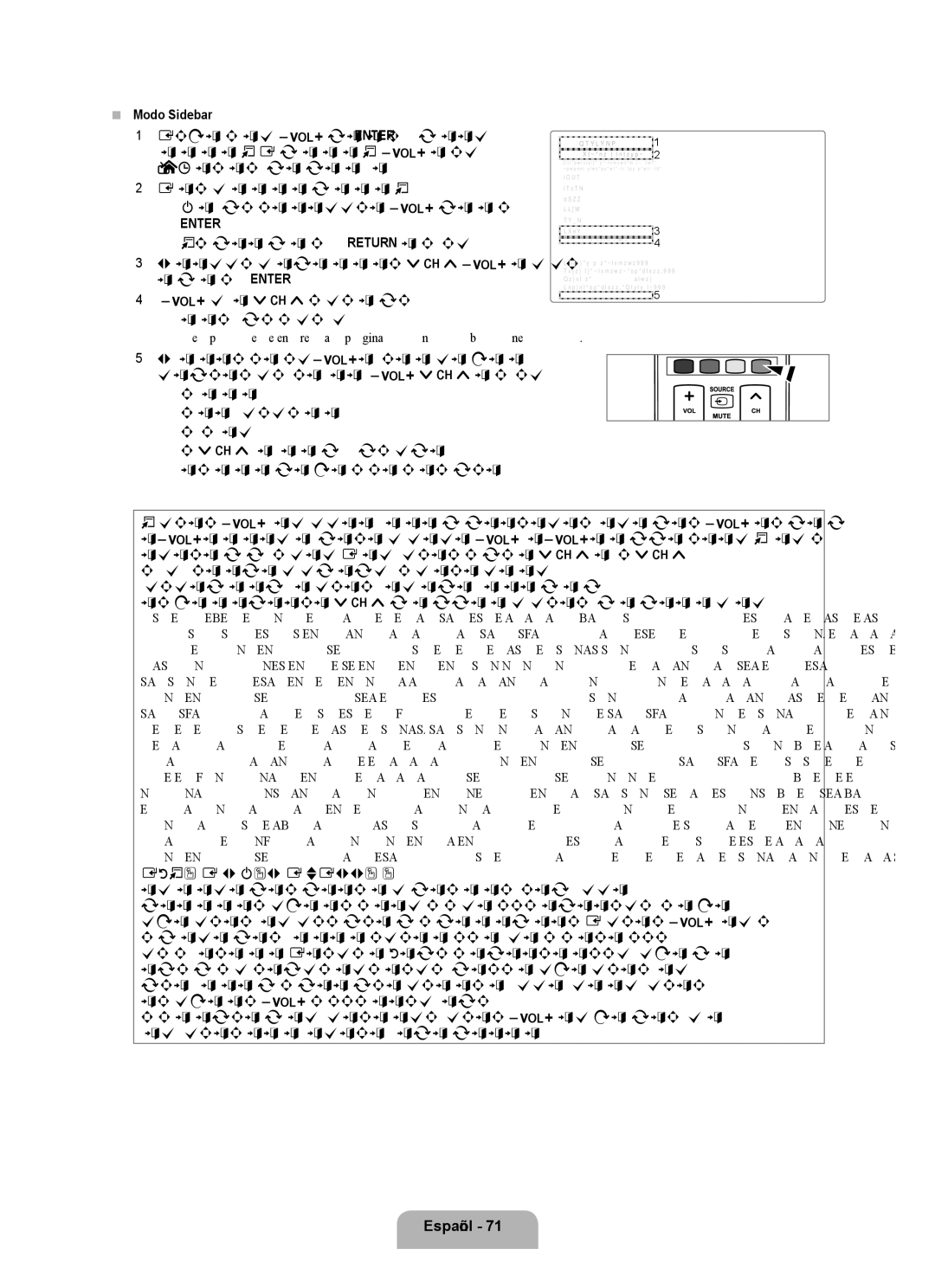 Samsung UN46B8000 Modo Sidebar, Enfoque un extracto y pulse el botón ENTEREpara ejecutar la, Se pulsa el botón Entere 