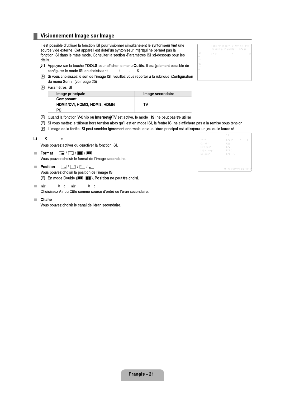 Samsung UN55B8000, UN46B8000 user manual Visionnement Image sur Image 