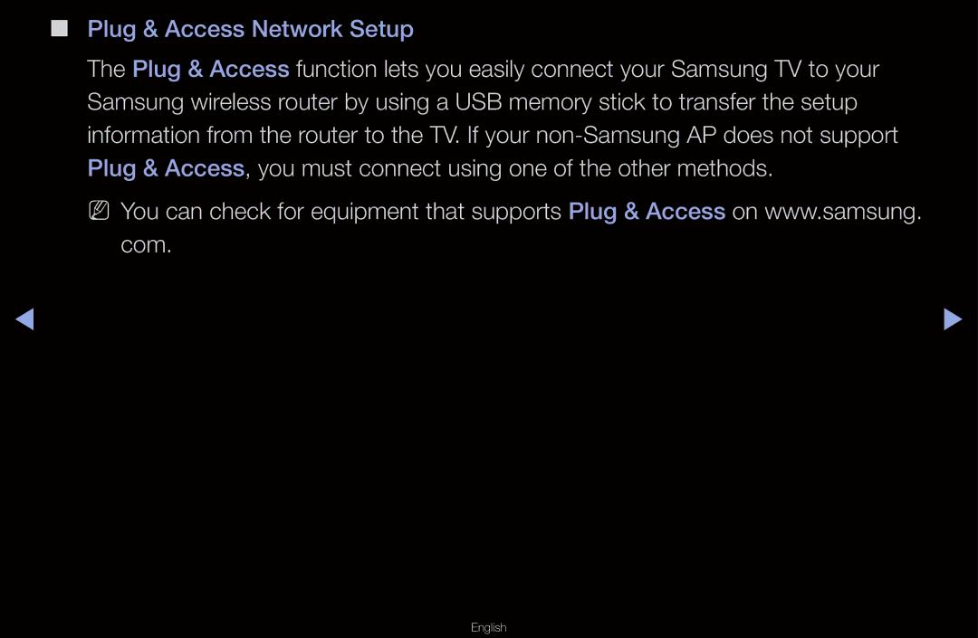 Samsung UN55D6000SF manual Plug & Access Network Setup 