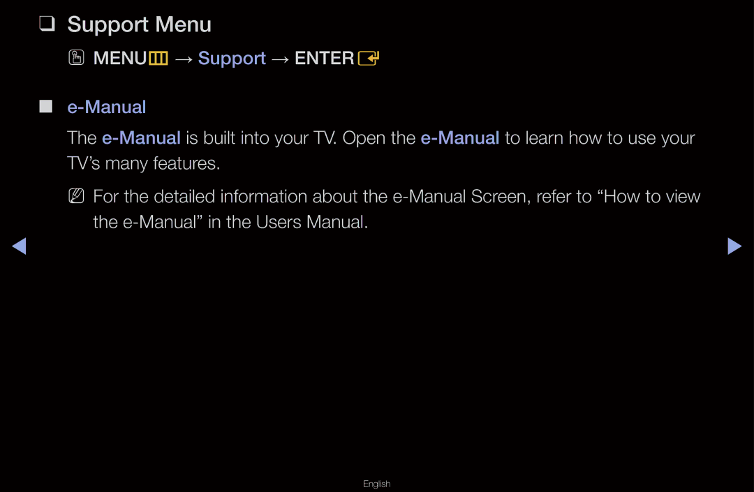 Samsung UN55D6000SF manual Support Menu, OO MENUm→ Support → Entere 