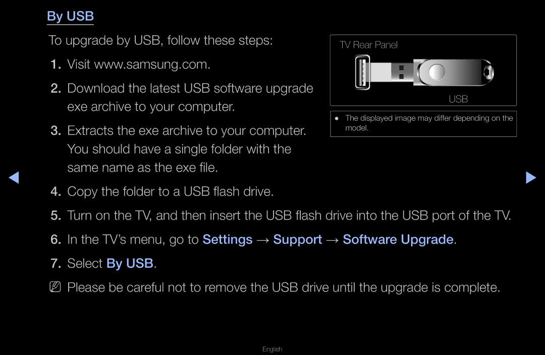 Samsung UN55D6000SF manual By USB 